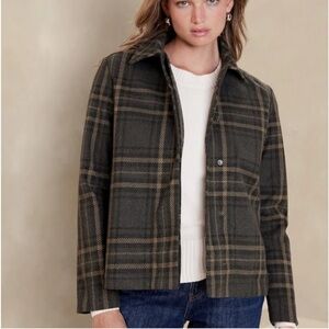 NWT Banana Republic Short Plaid Jacket